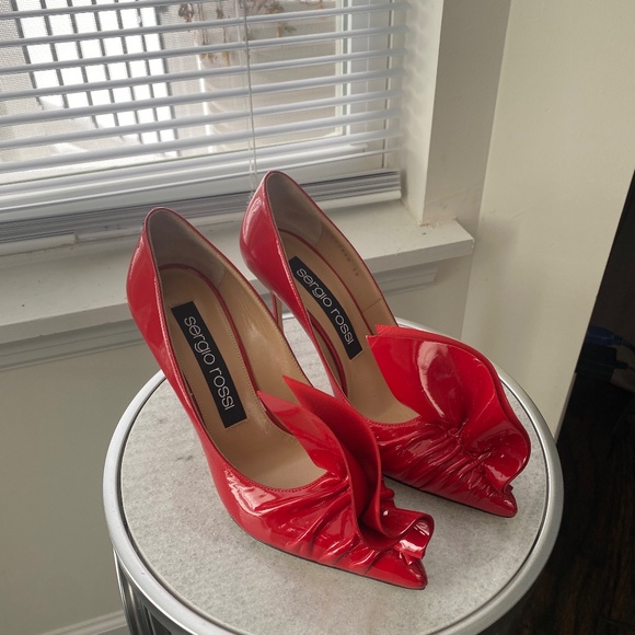 New* Sergio Rossi Red Pump Stiletto US Size 7.5 - Picture 6 of 10